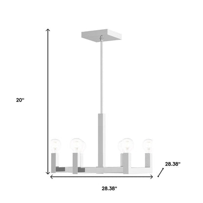 Silver Six Light Metal Dimmable Chandelier With Shades HomeRoots