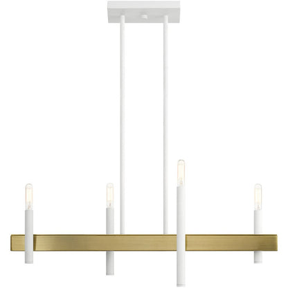 Brass Four Light Metal Dimmable Chandelier With Shades HomeRoots