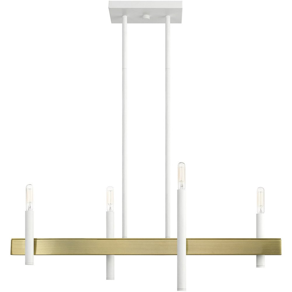 Brass Four Light Metal Dimmable Chandelier With Shades HomeRoots