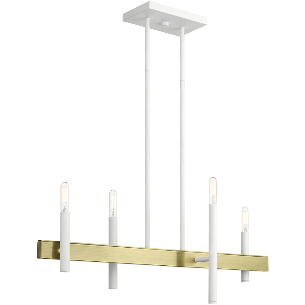 Brass Four Light Metal Dimmable Chandelier With Shades HomeRoots