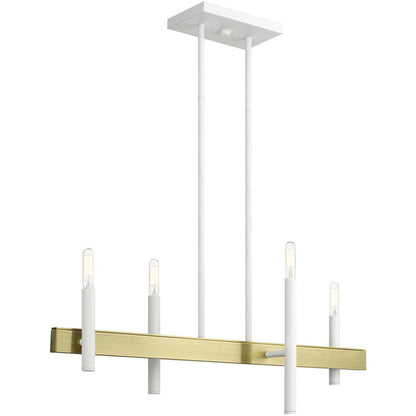 Brass Four Light Metal Dimmable Chandelier With Shades HomeRoots