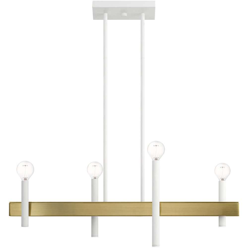 Brass Four Light Metal Dimmable Chandelier With Shades HomeRoots