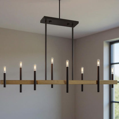 Bronze Eight Light Metal Dimmable Chandelier With Shades HomeRoots