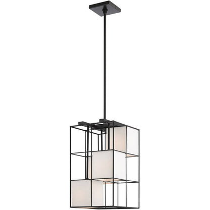 Black Four Light Metal Dimmable Chandelier With Shades HomeRoots