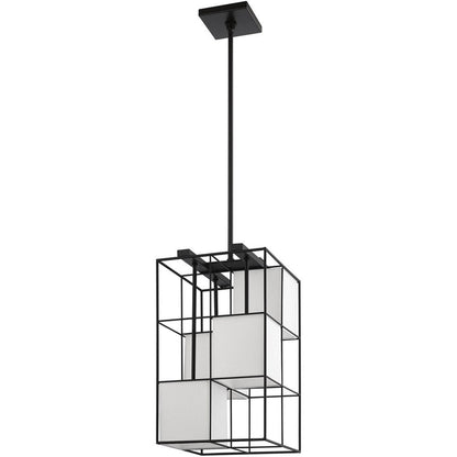 Black Four Light Metal Dimmable Chandelier With Shades HomeRoots