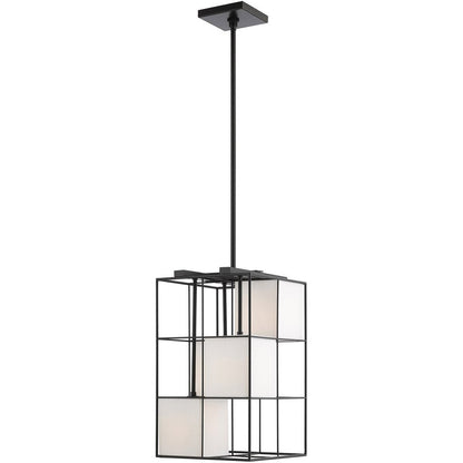 Black Four Light Metal Dimmable Chandelier With Shades HomeRoots
