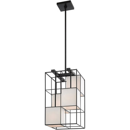 Black Four Light Metal Dimmable Chandelier With Shades HomeRoots