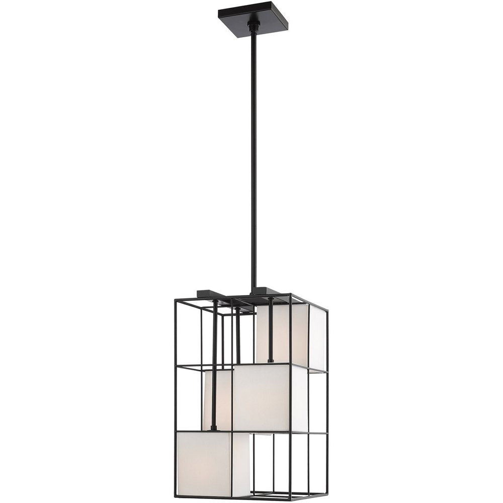 Black Four Light Metal Dimmable Chandelier With Shades HomeRoots
