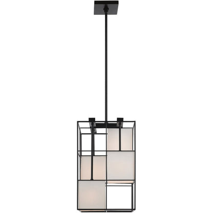 Black Four Light Metal Dimmable Chandelier With Shades HomeRoots