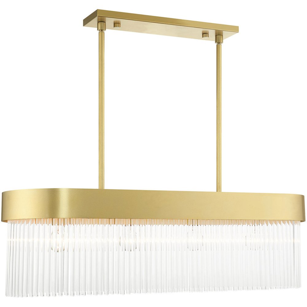 Gold Four Light Metal Dimmable Chandelier With Shades HomeRoots