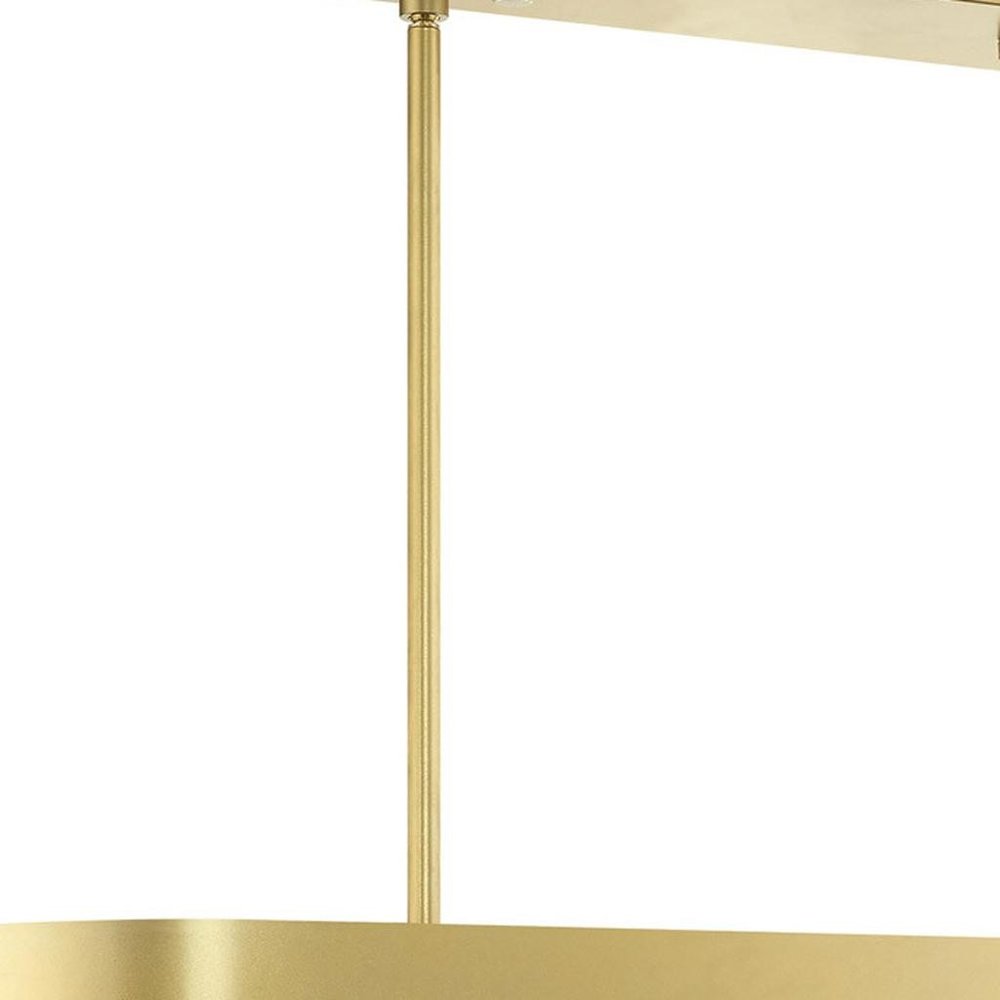 Gold Four Light Metal Dimmable Chandelier With Shades HomeRoots
