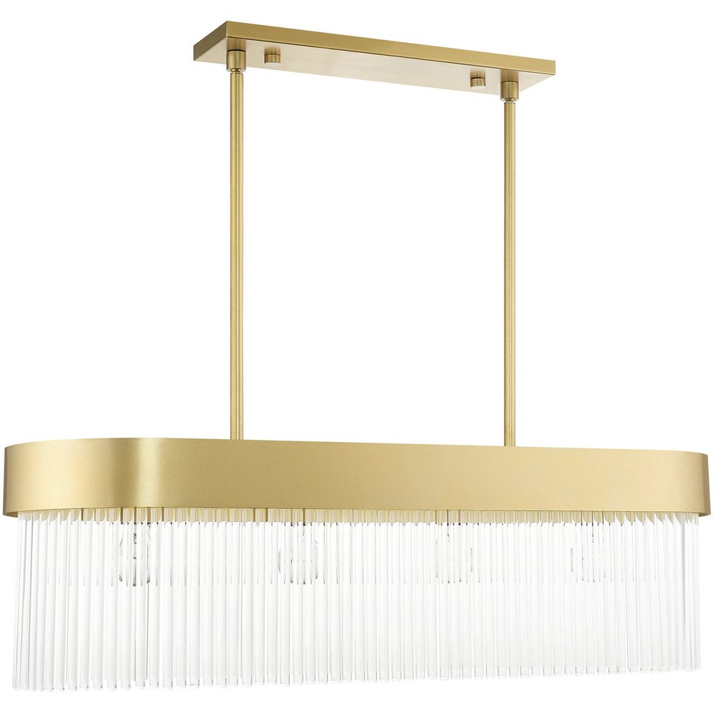 Gold Four Light Metal Dimmable Chandelier With Shades HomeRoots