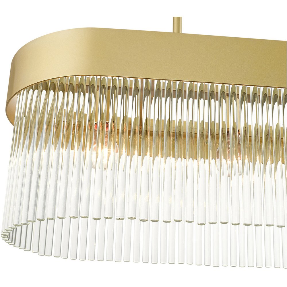 Gold Four Light Metal Dimmable Chandelier With Shades HomeRoots