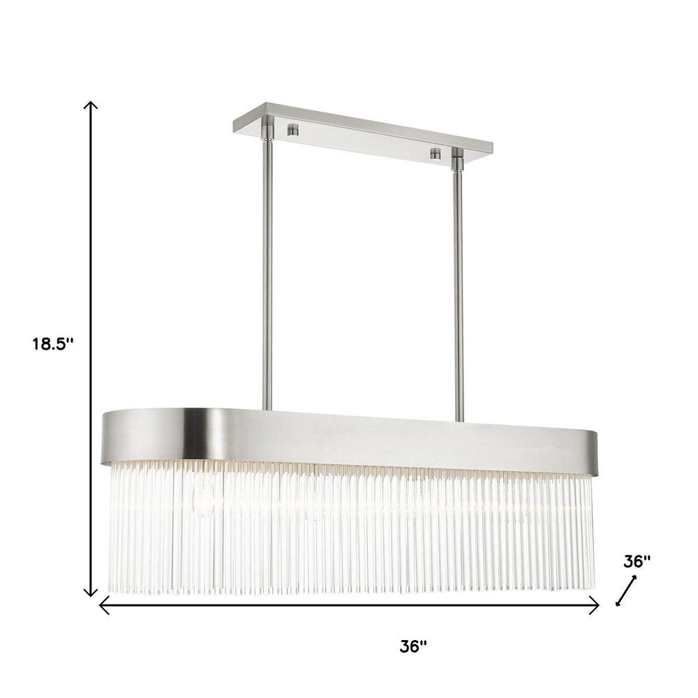 Nickel Four Light Metal Dimmable Chandelier With Shades HomeRoots