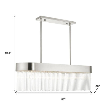 Nickel Four Light Metal Dimmable Chandelier With Shades HomeRoots