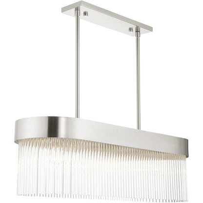 Nickel Four Light Metal Dimmable Chandelier With Shades HomeRoots