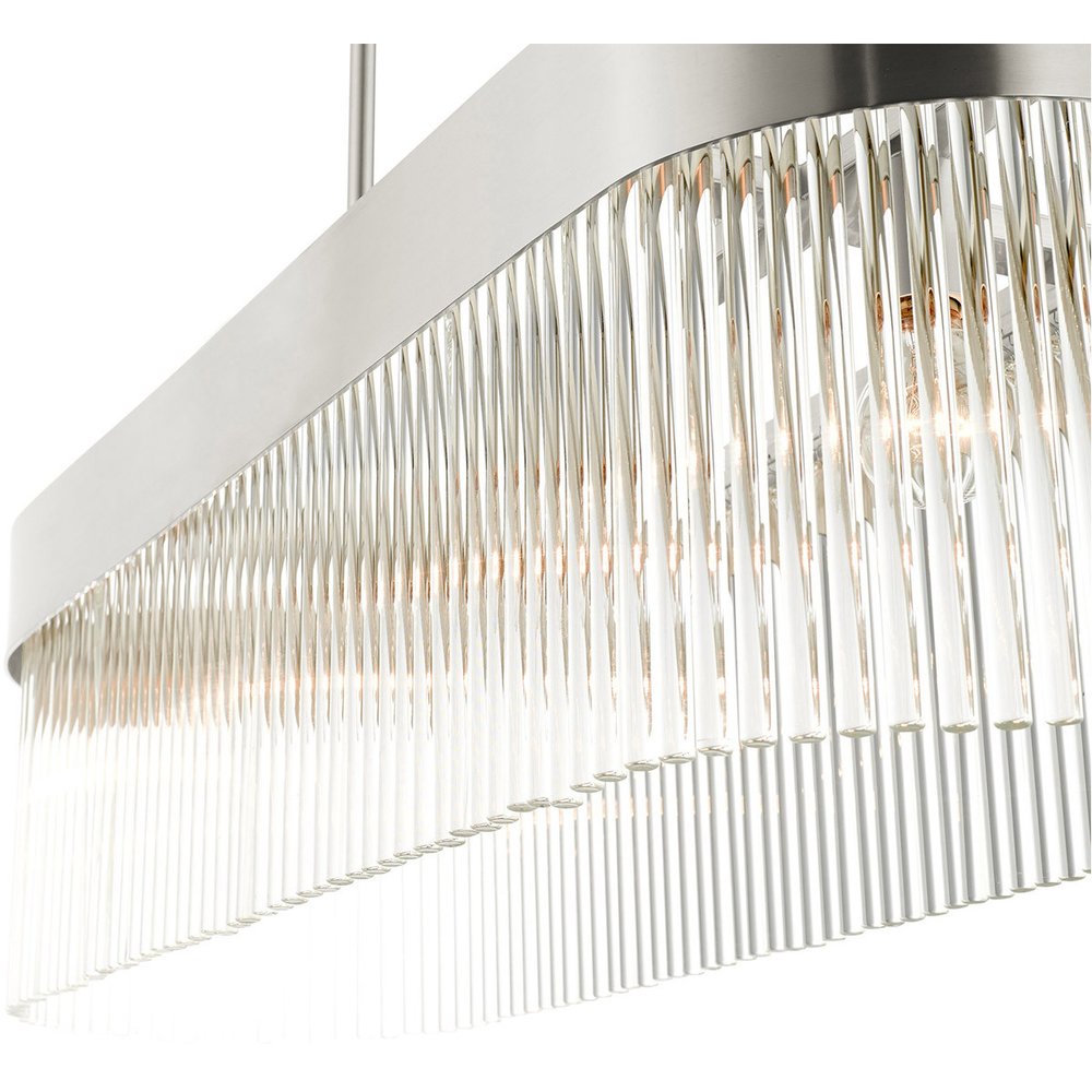 Nickel Four Light Metal Dimmable Chandelier With Shades HomeRoots