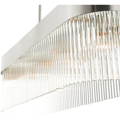 Nickel Four Light Metal Dimmable Chandelier With Shades HomeRoots