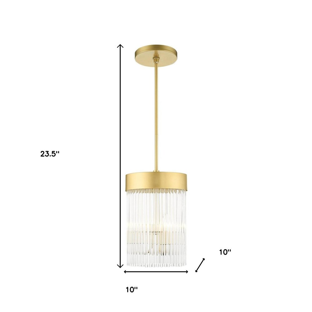 Gold Three Light Metal Dimmable Chandelier With Shades HomeRoots