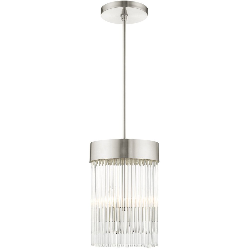 Nickel Three Light Metal Dimmable Chandelier With Shades HomeRoots
