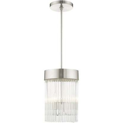 Nickel Three Light Metal Dimmable Chandelier With Shades HomeRoots