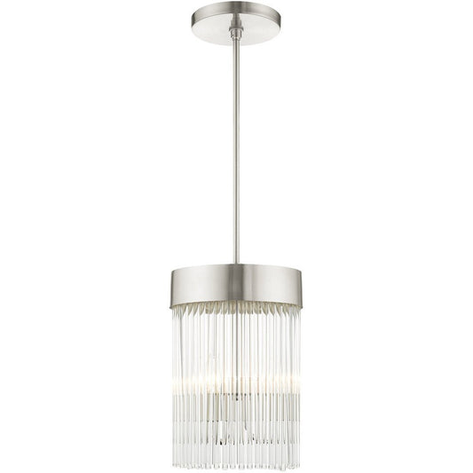 Nickel Three Light Metal Dimmable Chandelier With Shades HomeRoots