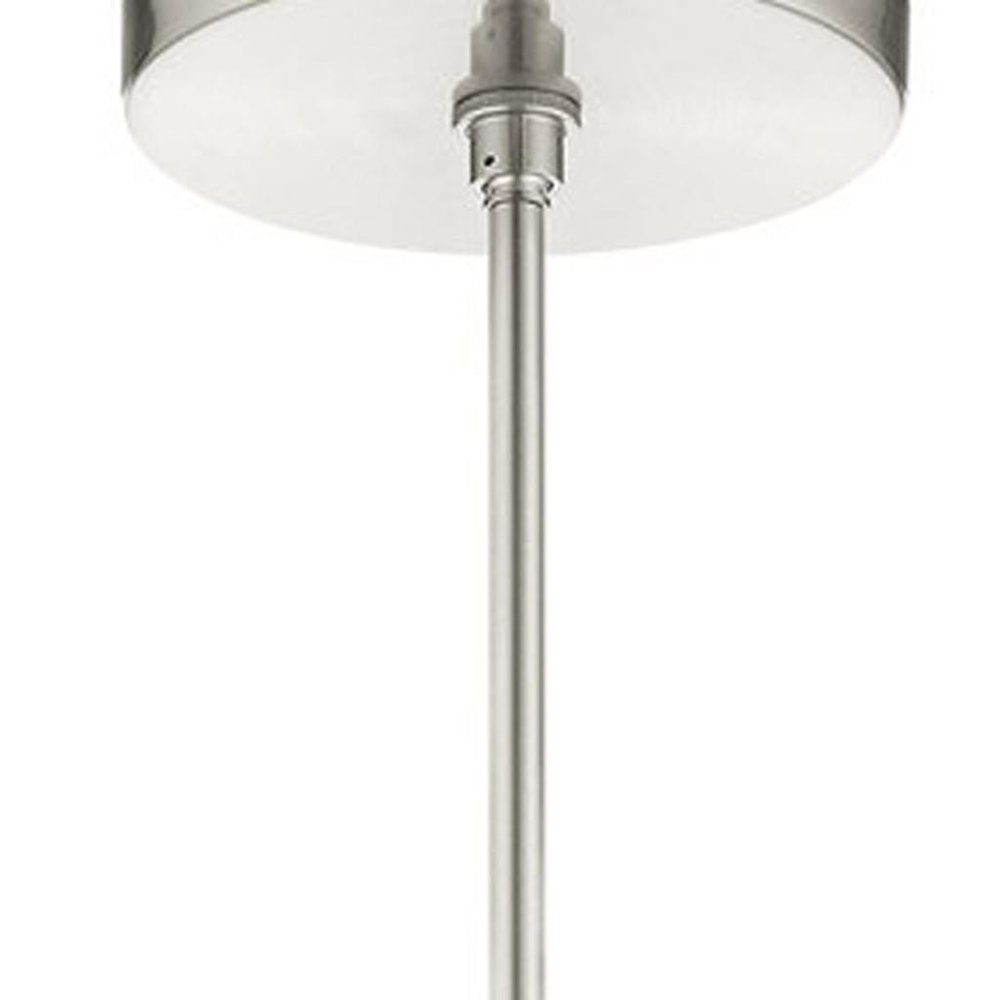 Nickel Three Light Metal Dimmable Chandelier With Shades HomeRoots