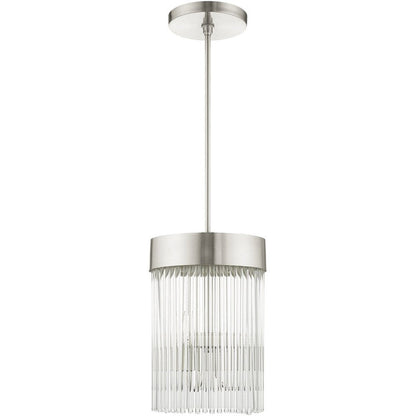 Nickel Three Light Metal Dimmable Chandelier With Shades HomeRoots