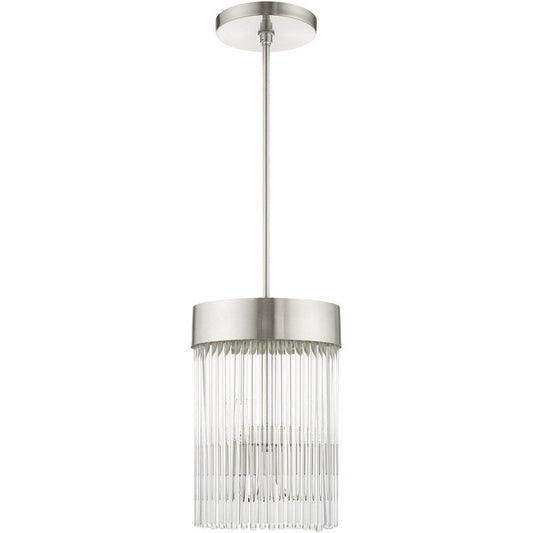 Nickel Three Light Metal Dimmable Chandelier With Shades HomeRoots