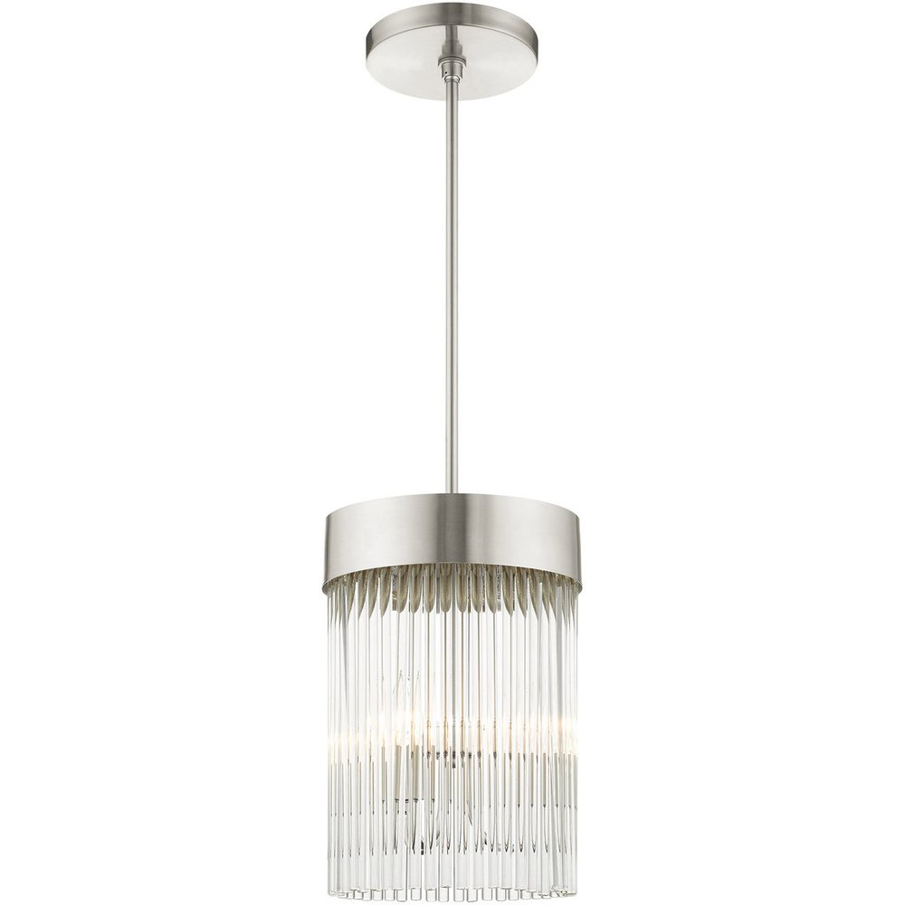 Nickel Three Light Metal Dimmable Chandelier With Shades HomeRoots