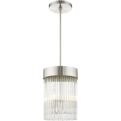 Nickel Three Light Metal Dimmable Chandelier With Shades HomeRoots