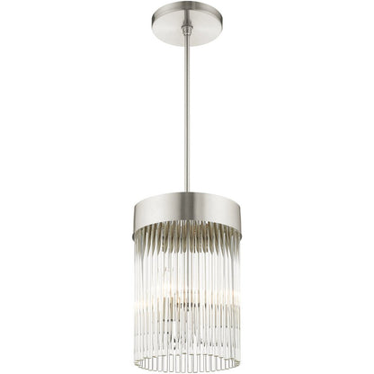Nickel Three Light Metal Dimmable Chandelier With Shades HomeRoots