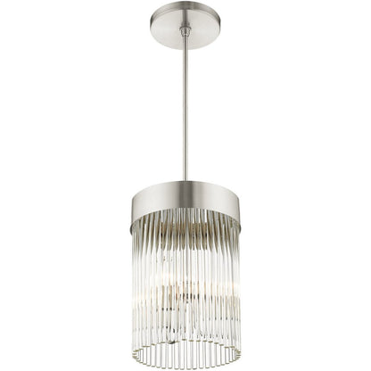 Nickel Three Light Metal Dimmable Chandelier With Shades HomeRoots
