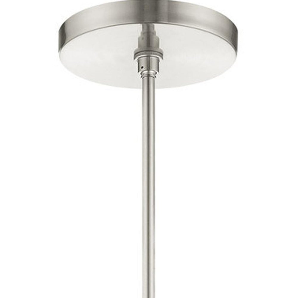 Nickel Three Light Metal Dimmable Chandelier With Shades HomeRoots