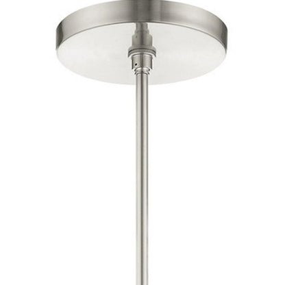 Nickel Three Light Metal Dimmable Chandelier With Shades HomeRoots