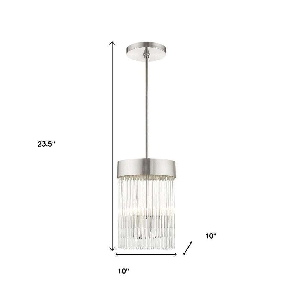 Nickel Three Light Metal Dimmable Chandelier With Shades HomeRoots