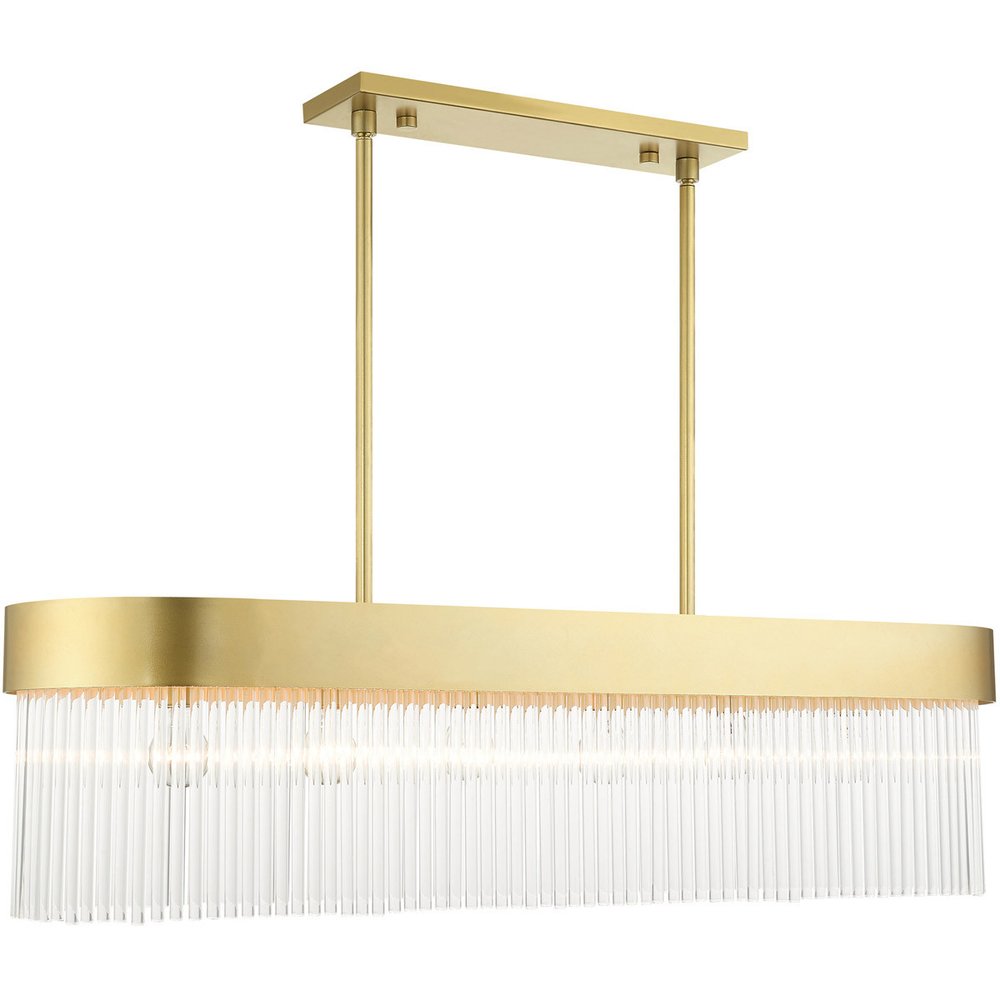 Gold Six Light Metal Dimmable Chandelier With Shades HomeRoots