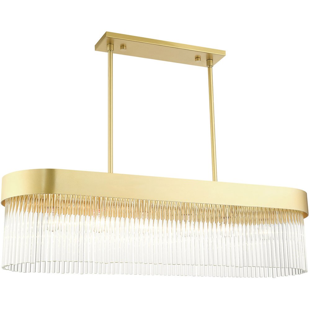 Gold Six Light Metal Dimmable Chandelier With Shades HomeRoots