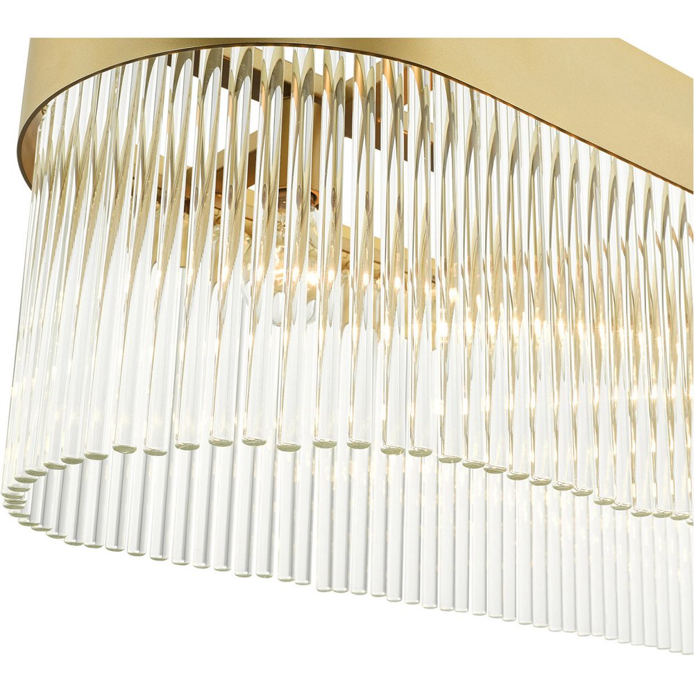 Gold Six Light Metal Dimmable Chandelier With Shades HomeRoots