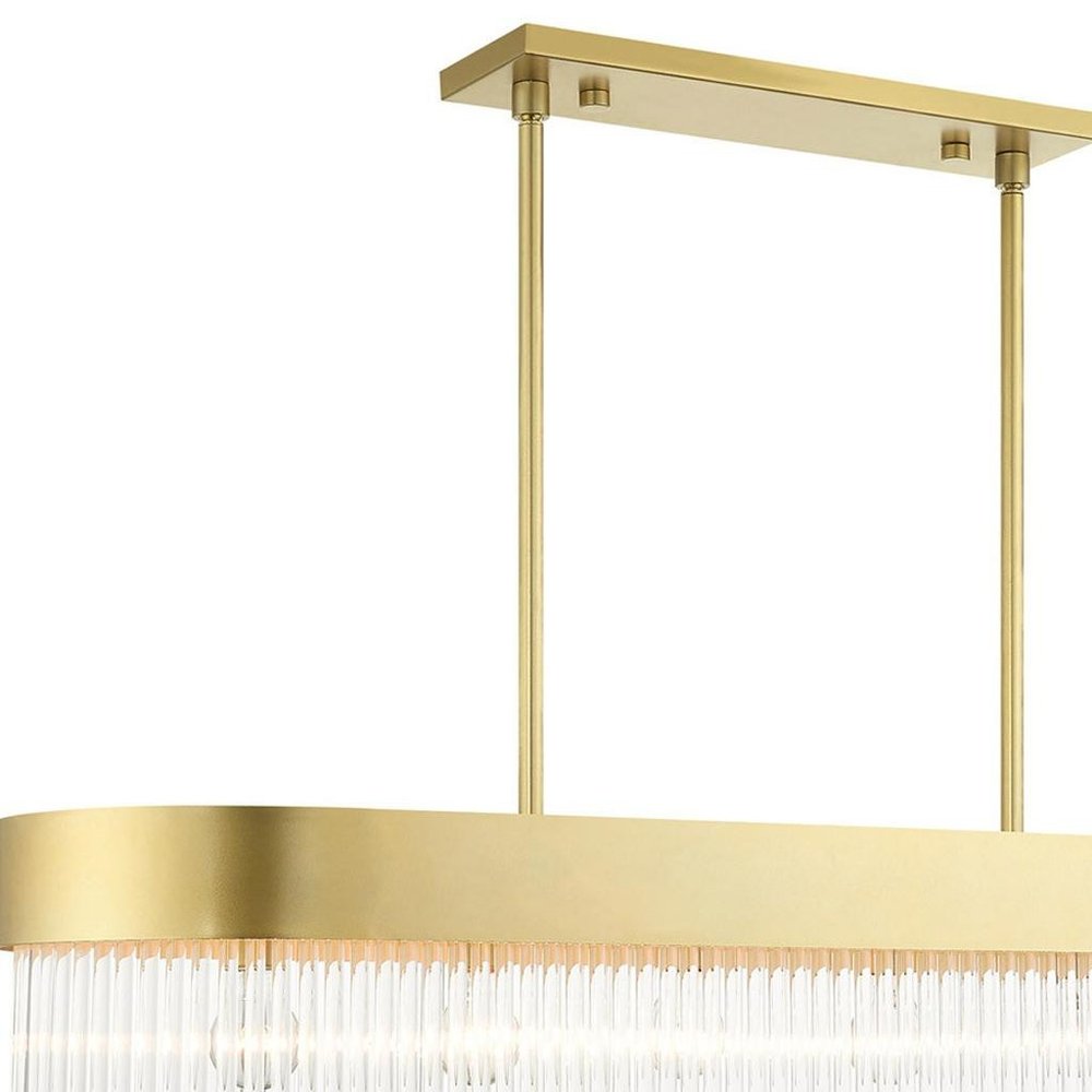 Gold Six Light Metal Dimmable Chandelier With Shades HomeRoots