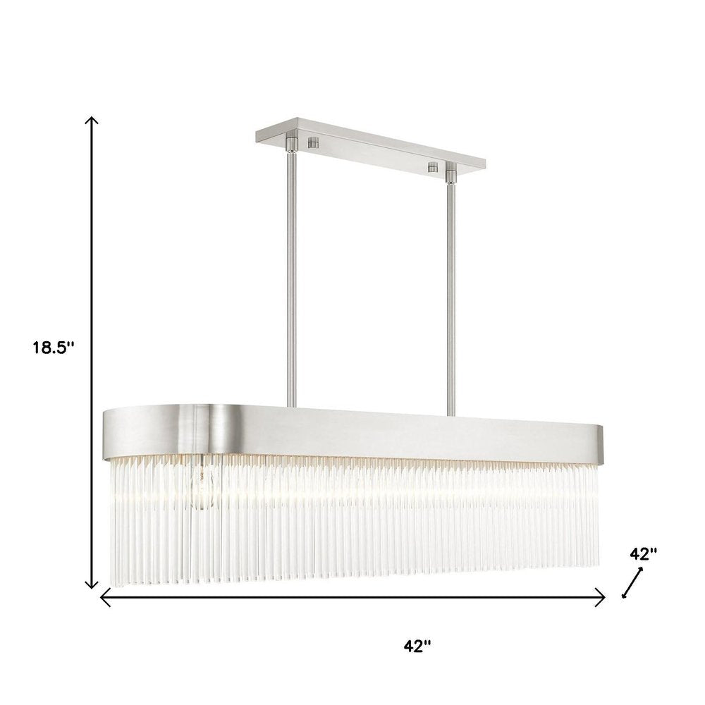 Nickel Six Light Metal Dimmable Chandelier With Shades HomeRoots