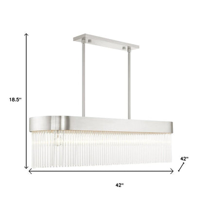 Nickel Six Light Metal Dimmable Chandelier With Shades HomeRoots