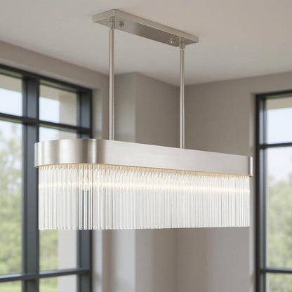 Nickel Six Light Metal Dimmable Chandelier With Shades HomeRoots