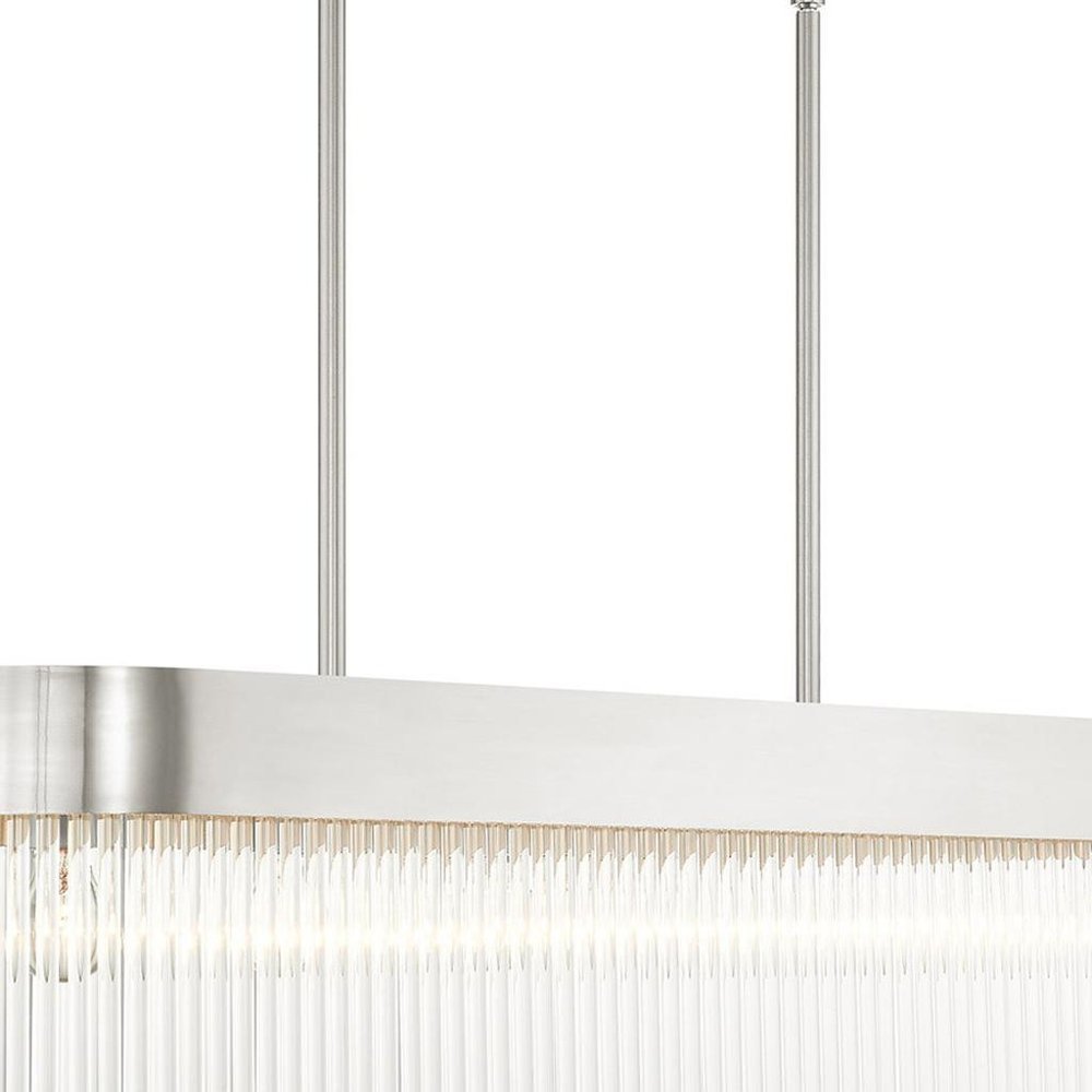Nickel Six Light Metal Dimmable Chandelier With Shades HomeRoots