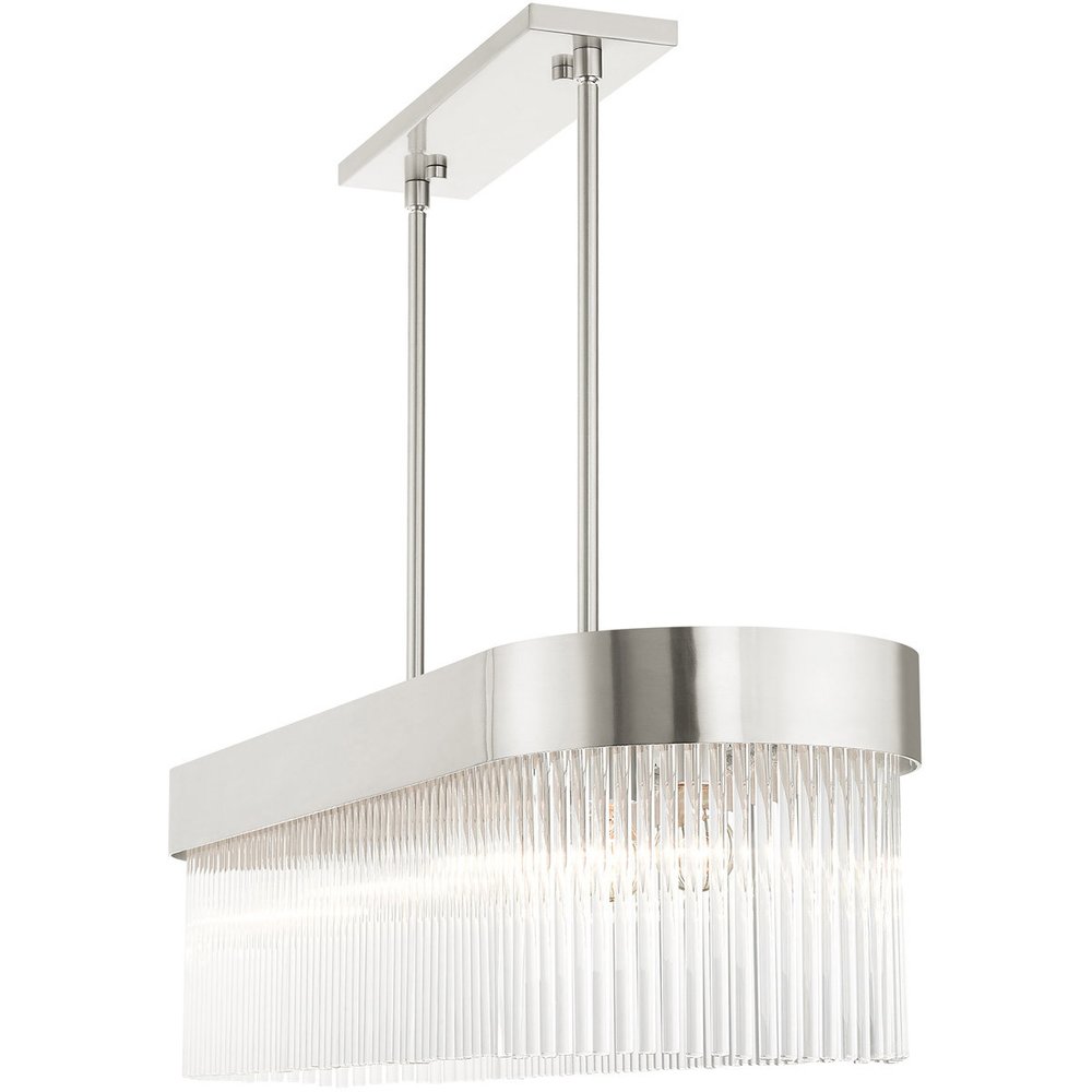 Nickel Six Light Metal Dimmable Chandelier With Shades HomeRoots
