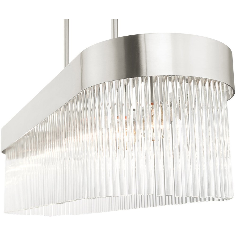 Nickel Six Light Metal Dimmable Chandelier With Shades HomeRoots