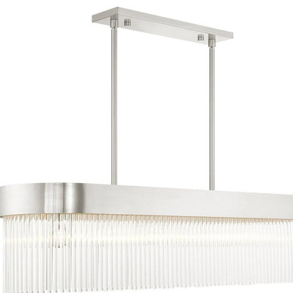 Nickel Six Light Metal Dimmable Chandelier With Shades HomeRoots