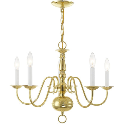 Brass Five Light Metal Dimmable Chandelier With Shades HomeRoots