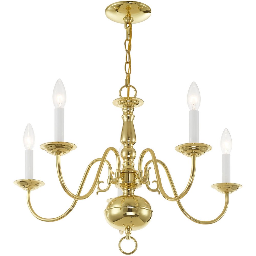 Brass Five Light Metal Dimmable Chandelier With Shades HomeRoots