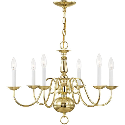 Brass Six Light Metal Dimmable Chandelier With Shades HomeRoots